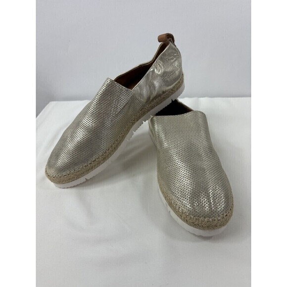 Gentle Souls Lara A-line Sporty 2 Flats Light Gold Leather Size 8.5 Perforated - Picture 4 of 12